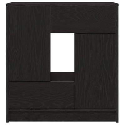 Dressoir met lades en deuren 70,5x34x74,5 cm zwart eikenkleurig