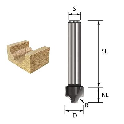 ENT Kwartrondprofielfrees HM R4 kolf 8mm - 7912760