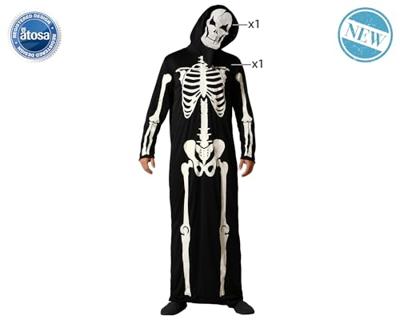 Kostuums voor Volwassenen Skelet Halloween Maat XS/S - thumbnail