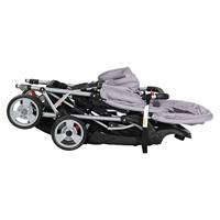 Kinderwagen dubbel staal grijs en zwart - thumbnail