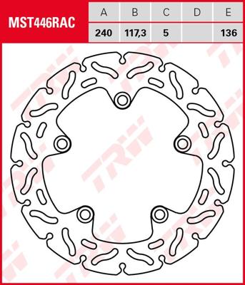 TRW remschijf "mst446rac" rotor mst446rac rigid