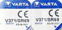 VARTA 2 x zilveren oxide batterij V371 (SR69) SR920SW 1,55 volt - thumbnail