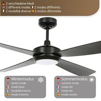 Lucci AIR Slipstream Plafondventilator 22 W (Ø x h) 107 cm x 33 cm Zwart Met afstandsbediening - thumbnail