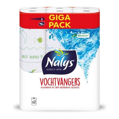 Nalys - Keukenpapier Vochtvangers - 12 rollen Nalys - Keukenpapier Vochtvangers - 12 rollen
