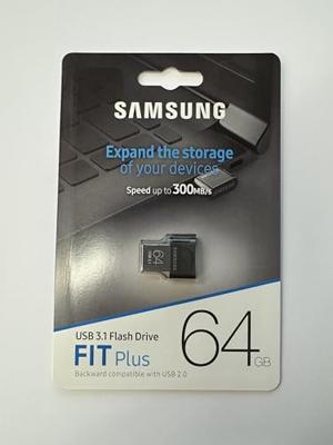 Samsung FIT Plus USB Stick 64GB USB-sticks Zwart