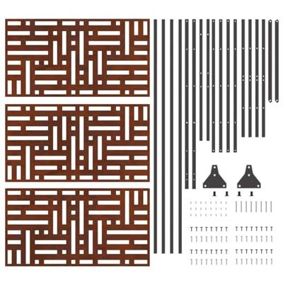 VidaXL Privacyscherm grijs 100 x 50 x 180 cm cortenstaal