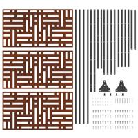 VidaXL Privacyscherm grijs 100 x 50 x 180 cm cortenstaal - thumbnail