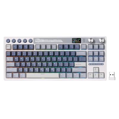 Royal Kludge M87 TKL draadloos gaming toetsenbord (US lay-out, Ocean Blue, Cream switch, 80%, RGB, Hot swap, 2.4 GHz / USB-C / Bluetooth)