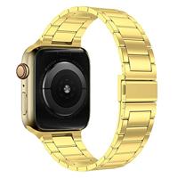 Stalen schakelband - Goud - Geschikt voor Apple watch 38mm / 40mm / 41mm / 42mm - thumbnail