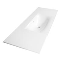 Brauer Glacier Wastafel - 120 cm - met 1 Spoelbak en 0 Kraangaten - Fine Stone Hoogglans Wit - thumbnail