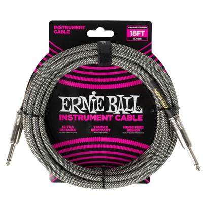 Ernie Ball 6433 Braided Silver Fox instrumentkabel 5,5 meter