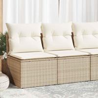 2-delige Loungeset met kussens poly rattan acacia beige - thumbnail