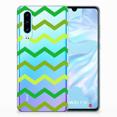 Huawei P30 | TPU bumper | Zigzag Groen Huawei P30 | TPU bumper | Zigzag Groen
