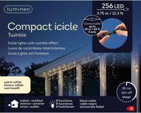 Led Icicle compact 3.75 meter zwart/warm wit Lumineo - Lumineo - thumbnail