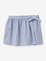 Rok-short van seersucker voor meisjes CYRILLUS blauw, gestreept - thumbnail