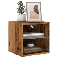 Tv-wandmeubel met LED-verlichting 30x28,5x30 cm oud houtkleurig - thumbnail