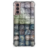 Anti Shock Bumper Case Samsung Galaxy S21 Plus Spijkerbroeken - thumbnail