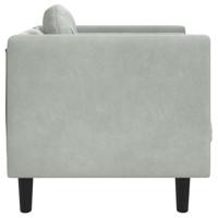 Fauteuil met kussen fluweel lichtgrijs - thumbnail