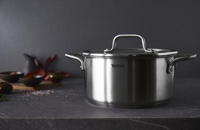 Tefal Virtuoso Kookpan + Glazen Deksel 24 cm Zilver
