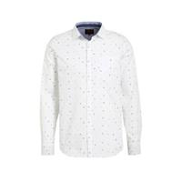 PME Legend regular fit overhemd met all over print wit/blauw - thumbnail
