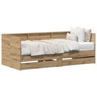 Dagbedframe met lades artisanaal eikenkleurig 100 x 200 cm - thumbnail