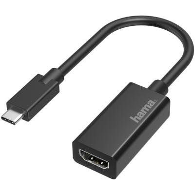 Hama Video-adapter USB-C naar HDMI Ultra-HD 4K HDMI kabel Zwart Hama Video-adapter USB-C naar HDMI Ultra-HD 4K HDMI kabel Zwart