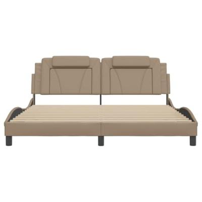 Bedframe met hoofdbord kunstleer cappuccinokleurig 180x200 cm