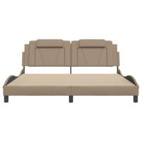 Bedframe met hoofdbord kunstleer cappuccinokleurig 180x200 cm - thumbnail
