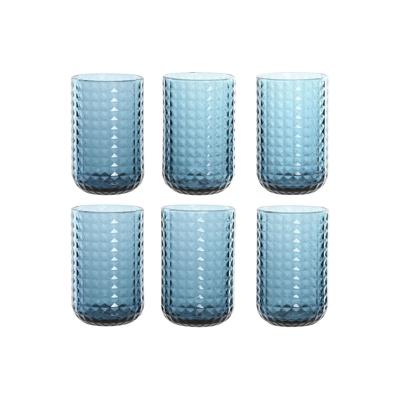 Glazenset Home ESPRIT Blauw Kristal 420 ml (6 Stuks)