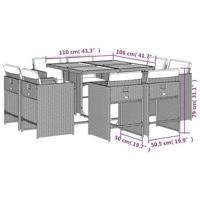 9-delige Tuinset met kussens poly rattan beige - thumbnail