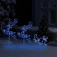 VidaXL Kerstdecoratie rendieren en slee 260x21x87cm acryl blauw - thumbnail