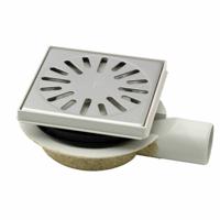 Doucheput Aquaberg ABS Vloerput ABS Opzetstuk Bezand RVS Rooster Zijuitlaat 50mm Verstelbaar 146x146mm PPC Reukafsluiter Reukslot 32mm - thumbnail