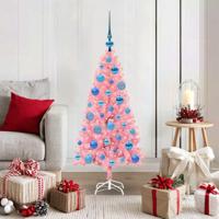 VidaXL Kerstboom met 150 led met standaard roze 120 cm pvc - thumbnail