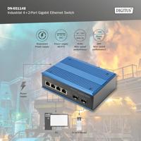 Digitus DN-651148 Industrial Ethernet Switch 4 x 2 poorten 10 / 100 / 1000 MBit/s - thumbnail