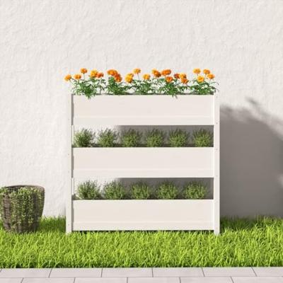 Plantenbak 112x25x104,5 cm massief grenenhout wit Plantenbak 112x25x104,5 cm massief grenenhout wit