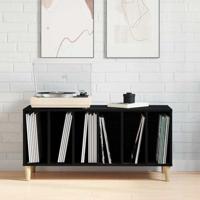 Platenkast met plank Zwart eiken 100 x 38 x 48 cm Bewerkt hout - thumbnail