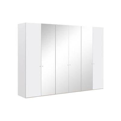 Goossens Kledingkast Easy Storage Ddk, Kledingkast 304 cm breed, 220 cm hoog, 2x draaideur en 4x spiegel draaideur midden