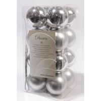 Kerstballen zilver 40mm 16 stuks - thumbnail
