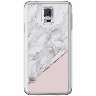 Samsung Galaxy S5 (Plus) / Neo siliconen hoesje - Marmer roze Samsung Galaxy S5 (Plus) / Neo siliconen hoesje - Marmer roze