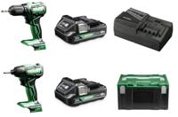 HiKOKI KC18DDWFZ Boormachine + slagschroevendraaierset 18V incl. accu&apos;s en lader in koffer - thumbnail