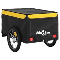 Fietstrailer 45 kg ijzer zwart en geel - thumbnail