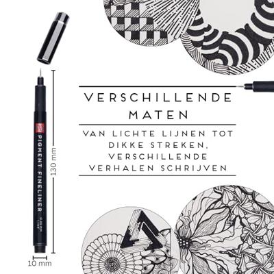 Talens • pigment fineliner set medium, 3 stuks