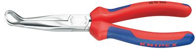 Knipex 38 95 200 Platte rondbektang Elektronica en fijnmechanica 45° gebogen Vanadium elektrostaal 200 mm