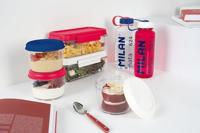 Hermetische Lunchtrommel Milan 1,2 L Roze Transparant Plastic Rechthoekig - thumbnail