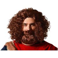 Pruik Bruin Krullen - thumbnail