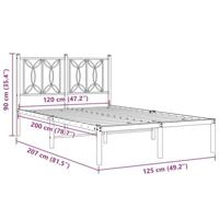 Bedframe met hoofdbord metaal zwart 120x200 cm - thumbnail