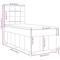 Boxspring met matras stof donkergrijs 90x190 cm - thumbnail