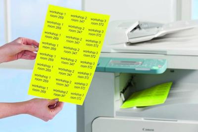 Etiket Avery L6004-25 63.5x29.6 neon geel 675 etiketten | 5 stuks