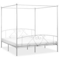 Hemelbedframe metaal wit 180x200 cm - thumbnail