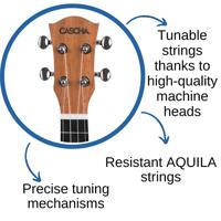 Cascha HH2026E Premium Mahogany E/A sopraan ukelele set - thumbnail